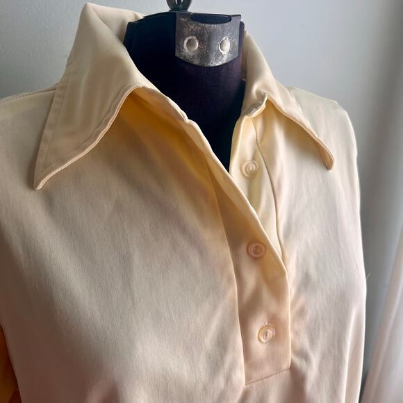 Vintage Fingerhut Fashions Pale Yellow Polo Blouse – Size L - Picture 3 of 5